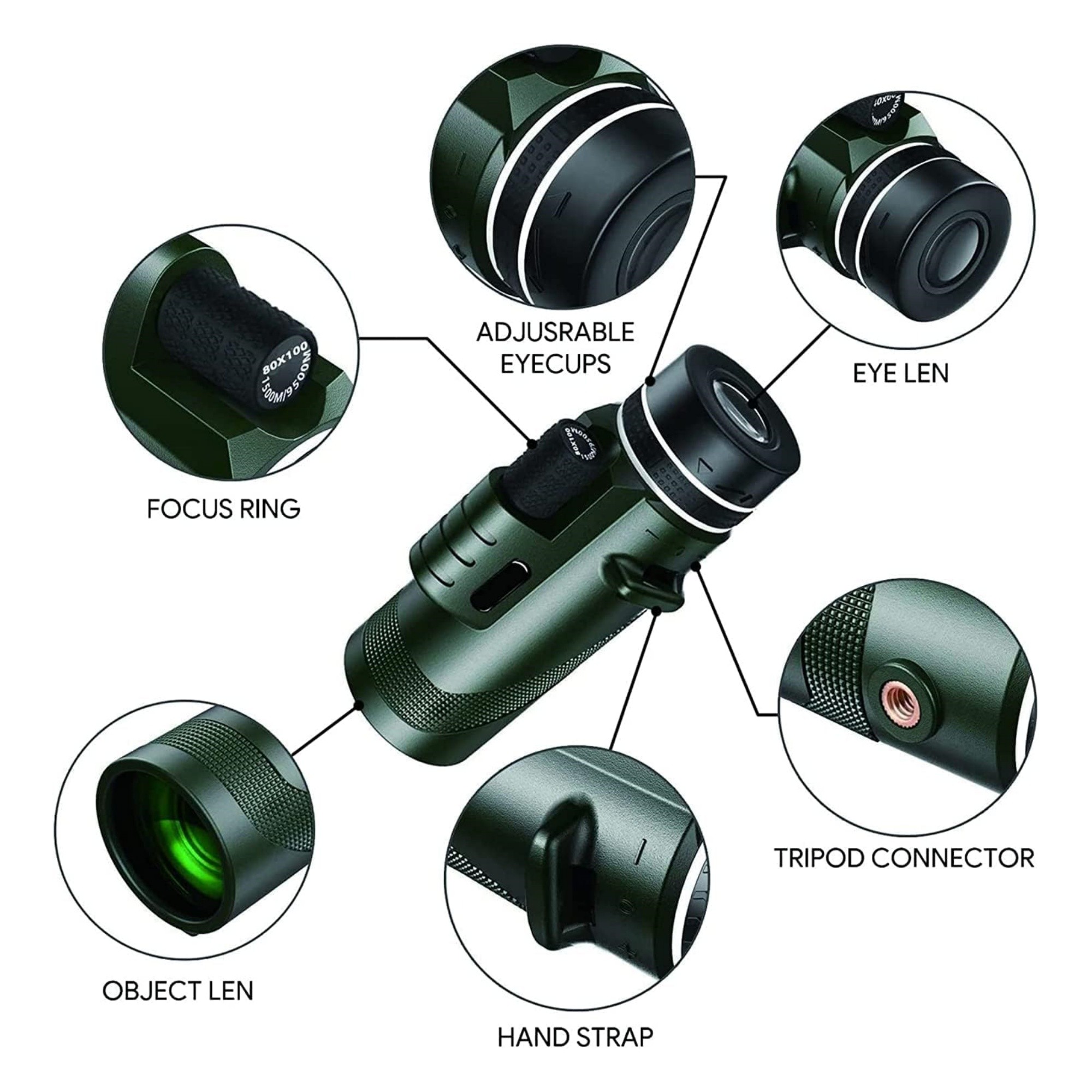80x100 High Powered Monocular Telescope 4