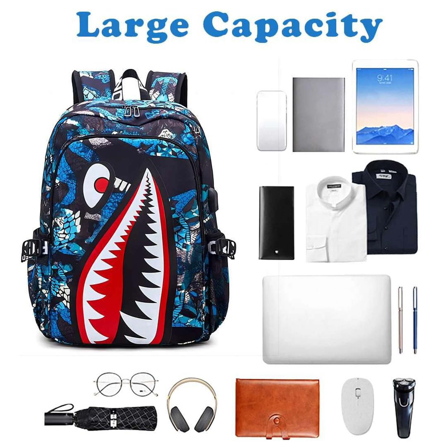 Kids Shark Backpack for School 7