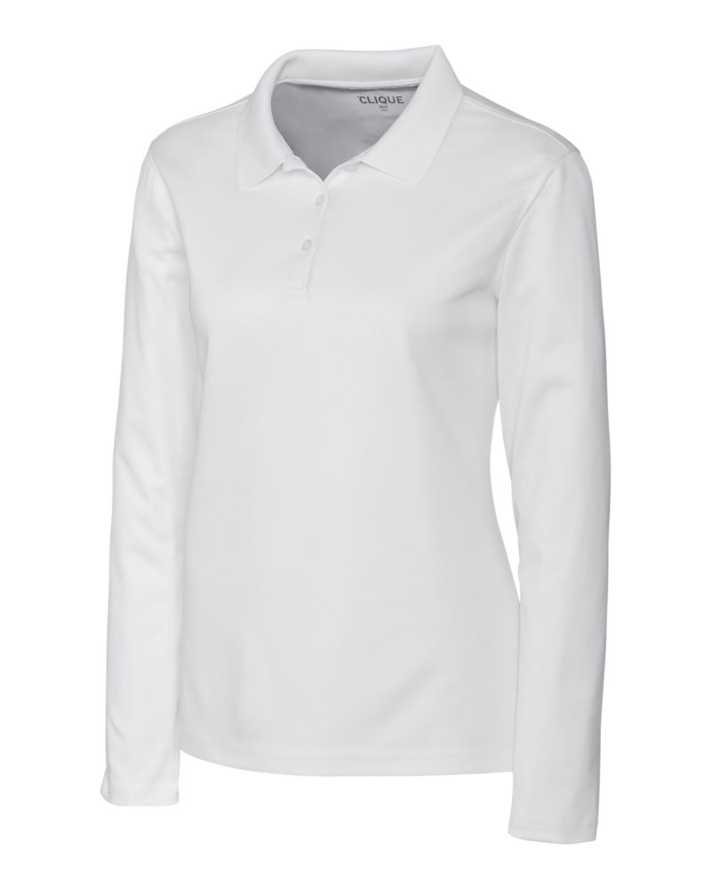 Clique Spin Solution-dyed Performance Pique Womens Long Sleeve Polo 18