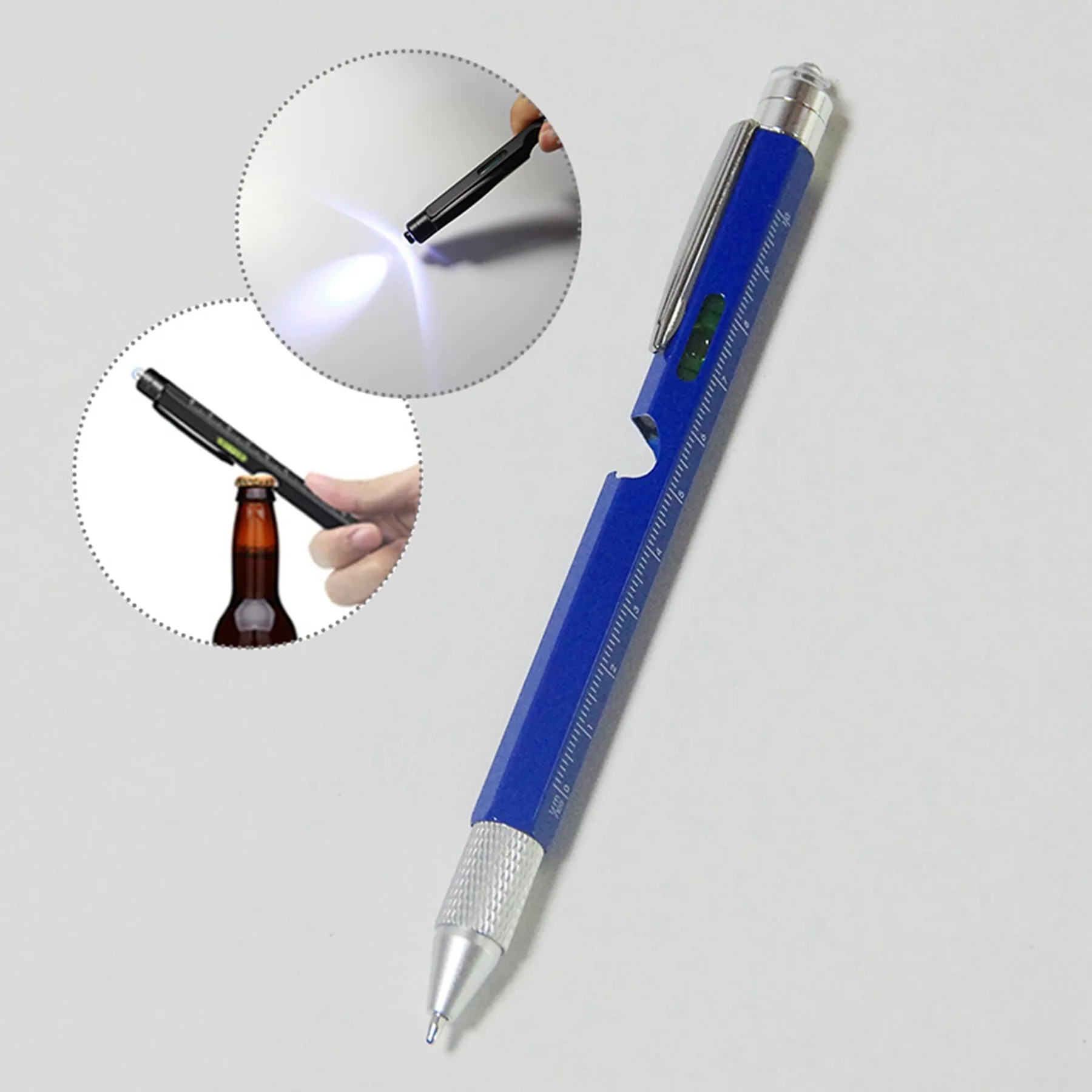 9 in 1 Metal Multi Tool LED Light Touch Ballpoint Pen 10