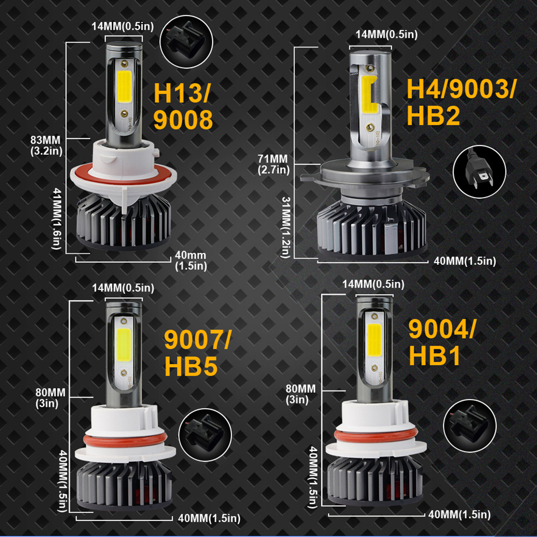 Car LED Bulbs Kit 3