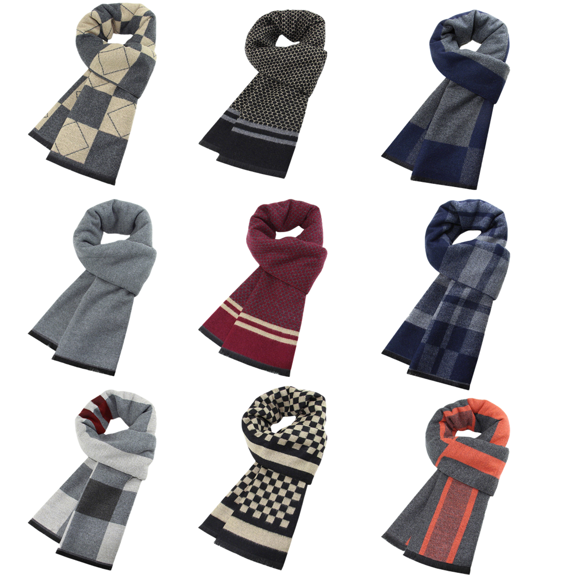 Casual Checked Wool-Blend Scarf 2
