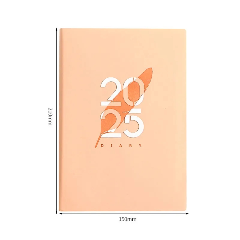 A5 2025 PU Leather Notebook Agenda Book 400 Pages 1
