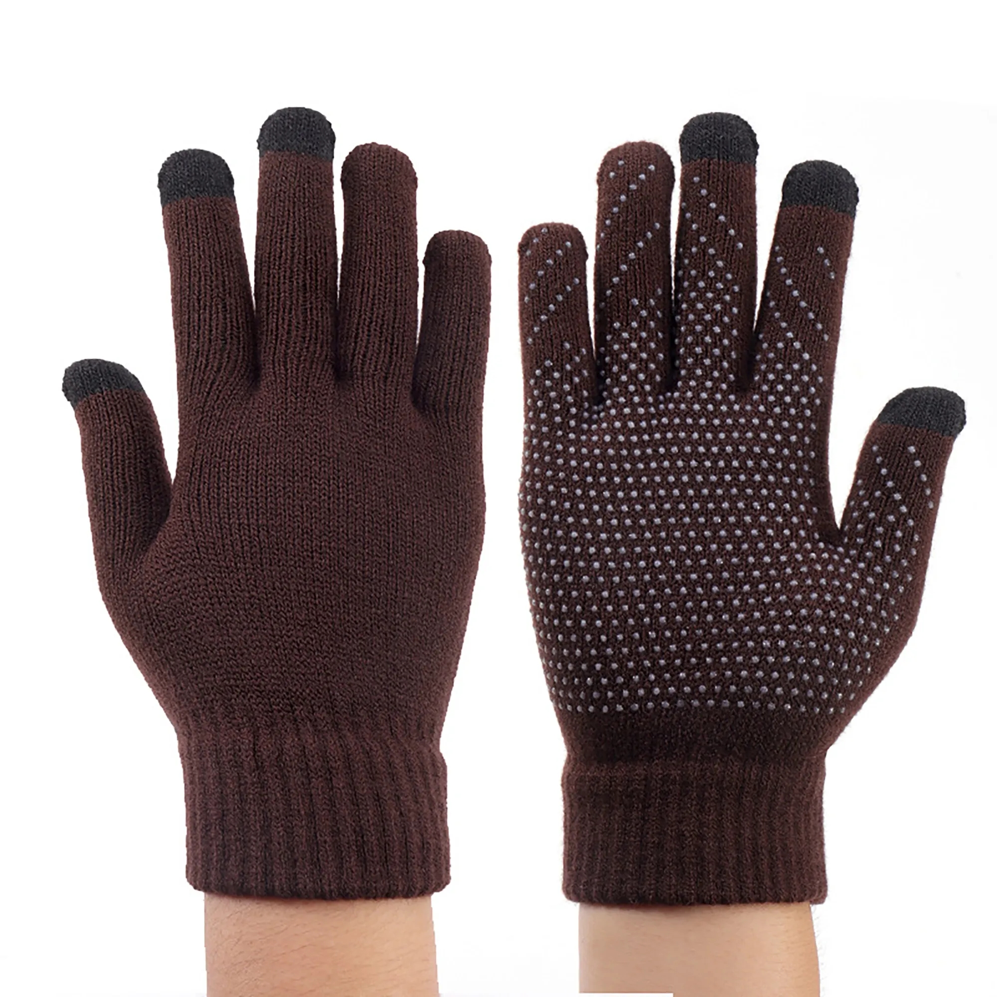 Adult Autumn and Winter Plush Wool Warm Non-slip Gloves 2