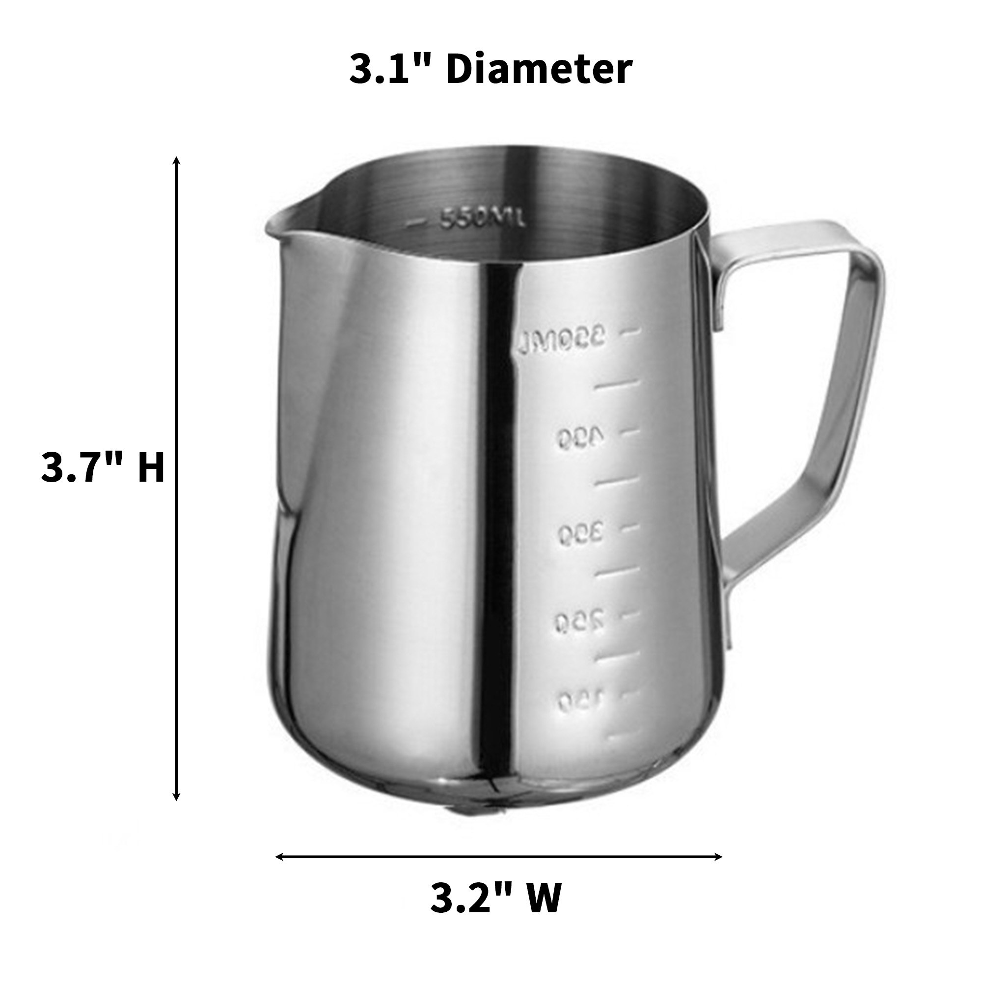 12 Ounce Stainless Steel Frothing Pitcher With Dual Scale 5