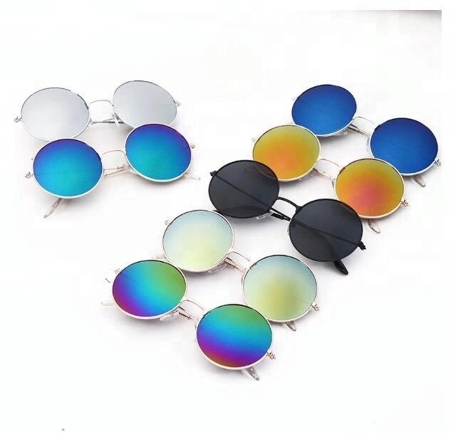 Metal Round Sunglasses with Color Mirror Lens 6