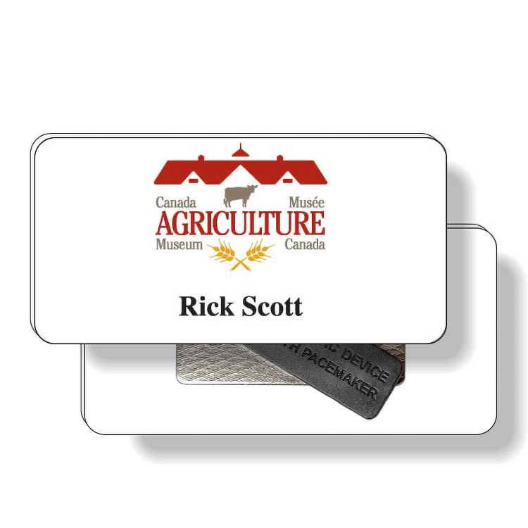 .050 Magnetic Badges - Rectangle (1.5"x3"), Full Colour Imprint