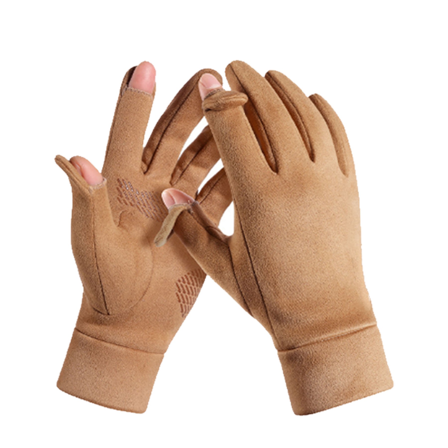 Mens Flip-open Suede Gloves 4