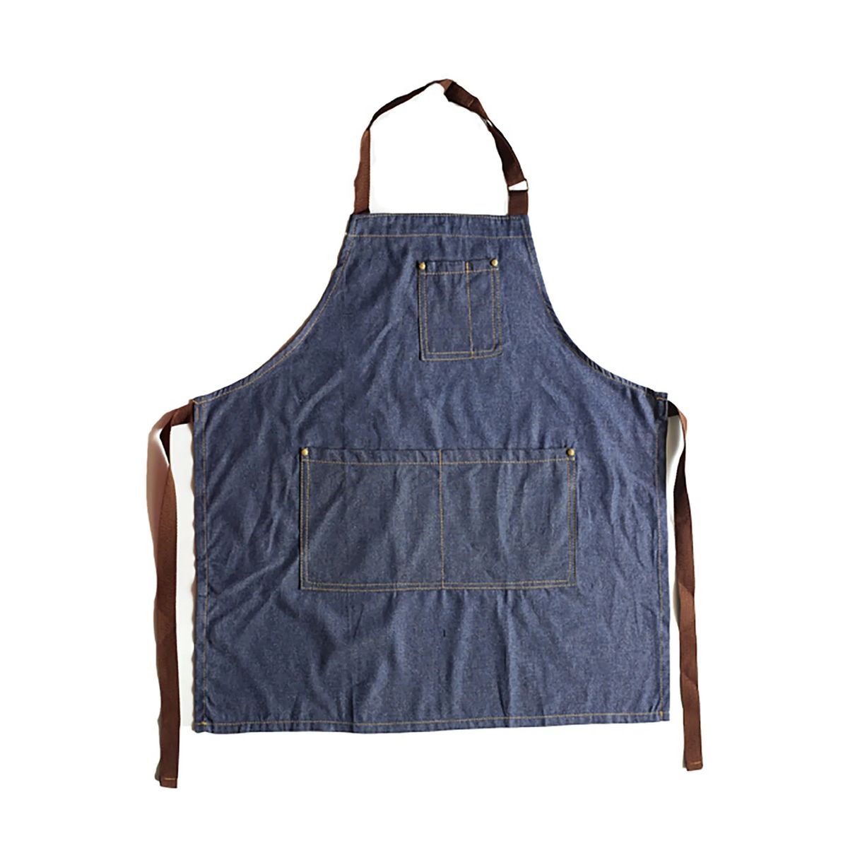 Adjustable Denim Bib Apron with Multiple Pockets 4
