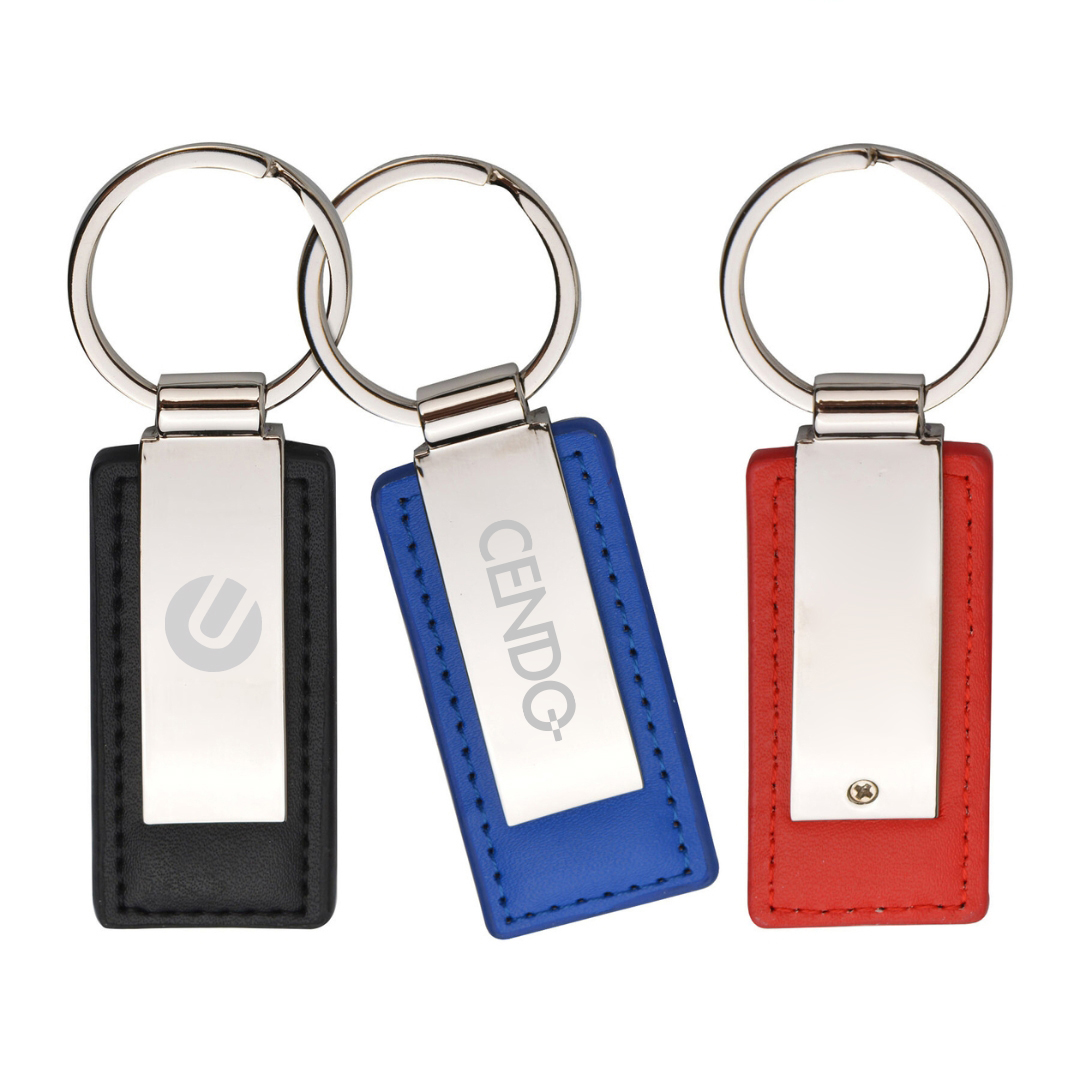 Custom Leatherette Metal Keychain 11