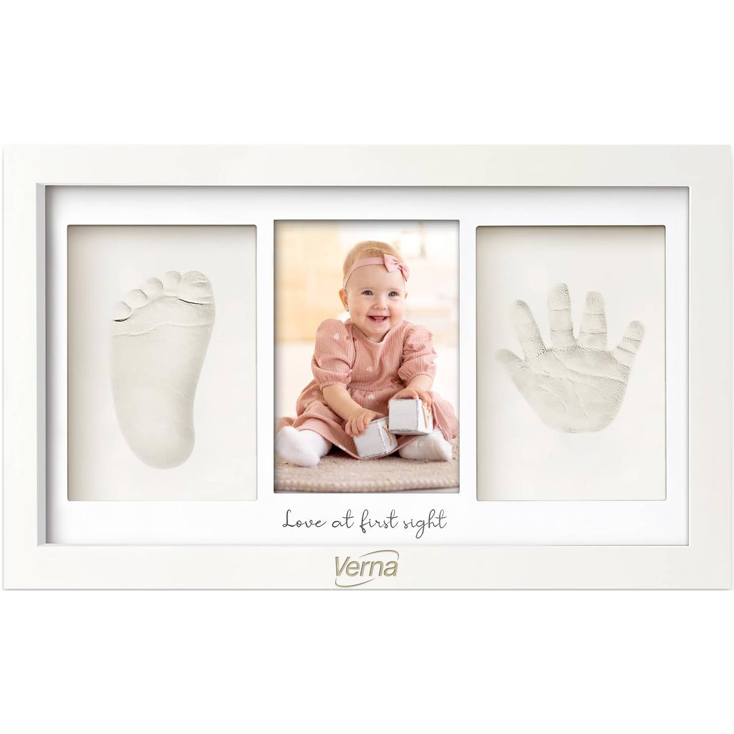 Baby Clay Handprint Footprint Keepsake Photo Frame Kit