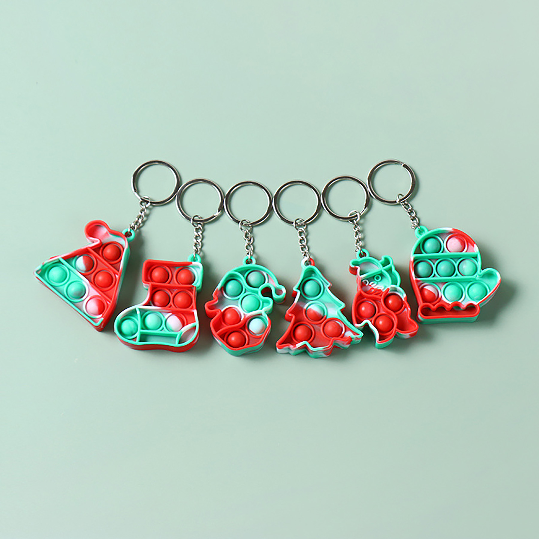 Mini Pop Push It Fidget Toy Keychain for Kids Adults 6