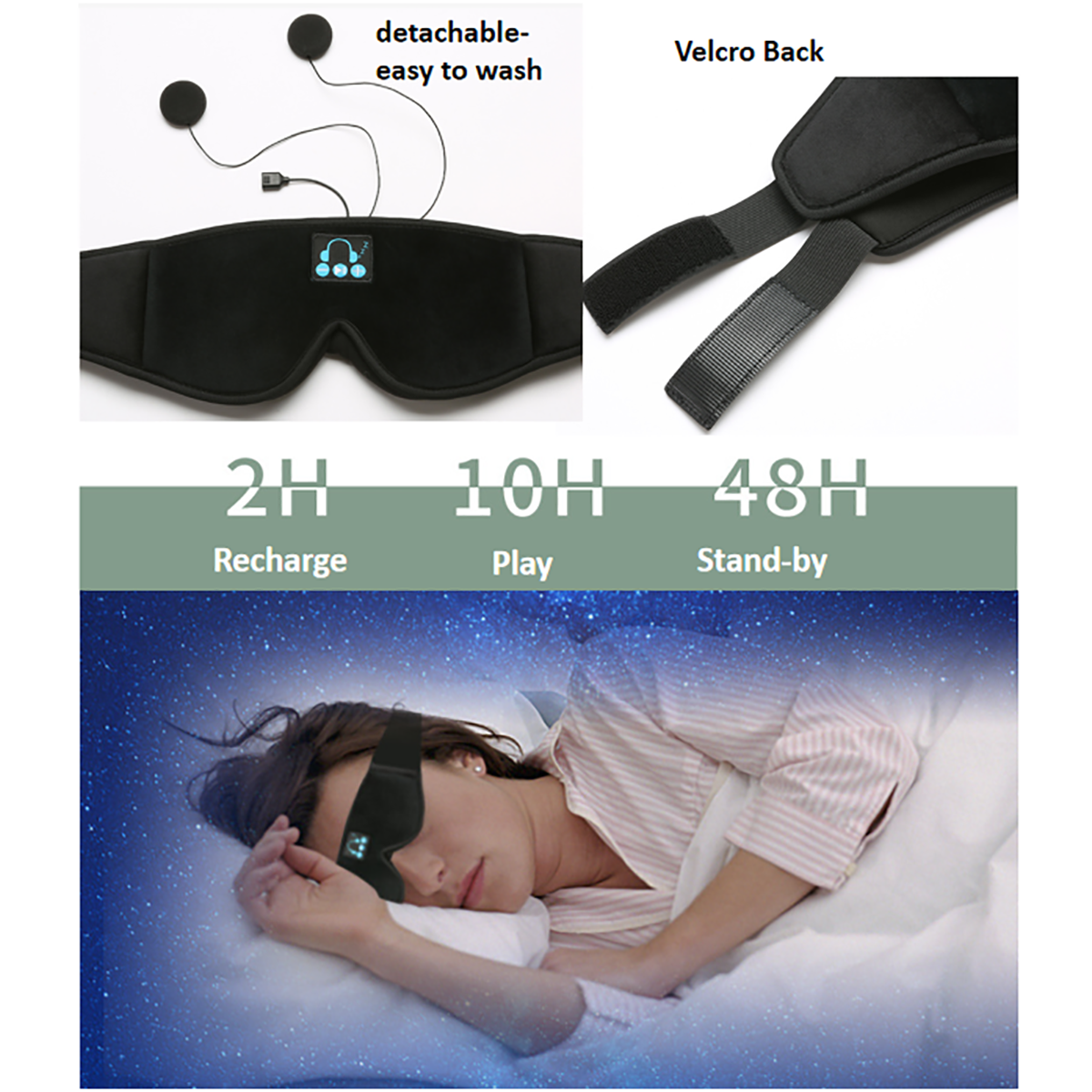 Sleep Headphones 3D wireless Mask 2