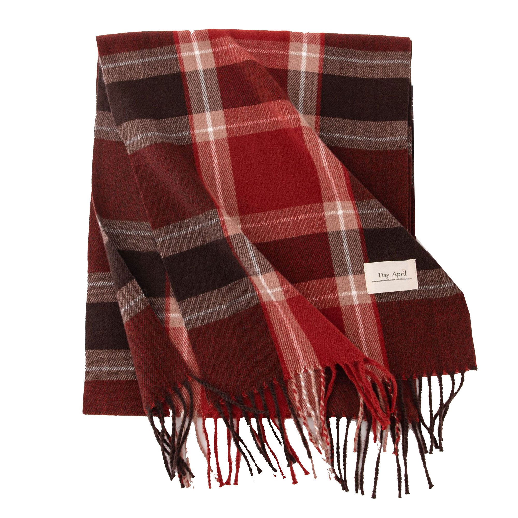 Christmas Plush Tassel Plaid Scarf Winter 9
