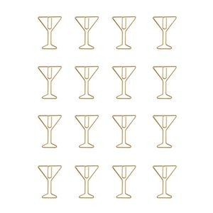 Cocktail Glass Shaped Paper Clips In Tin Box Set Of 16 3