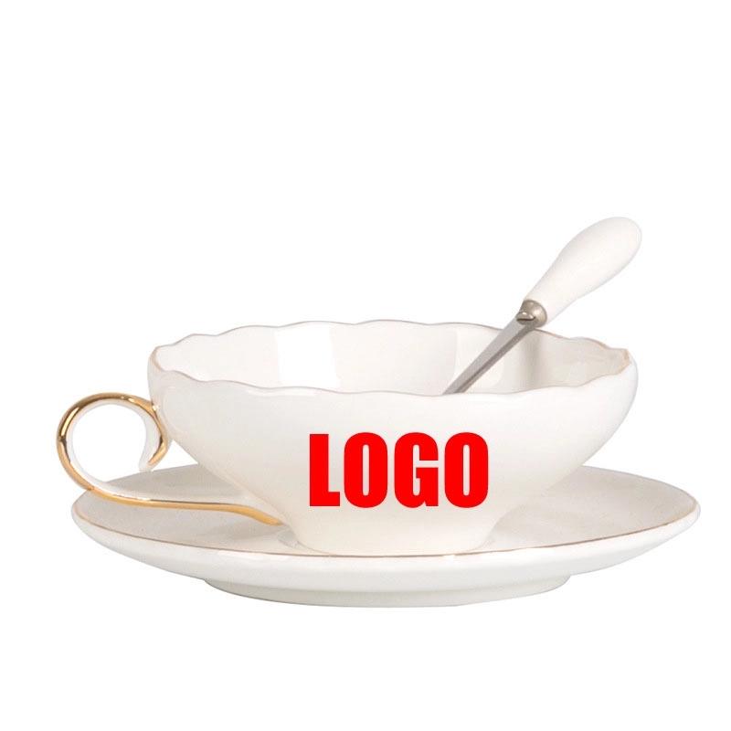 Custom Porcelain Coffee Cups with Gold Trim 4