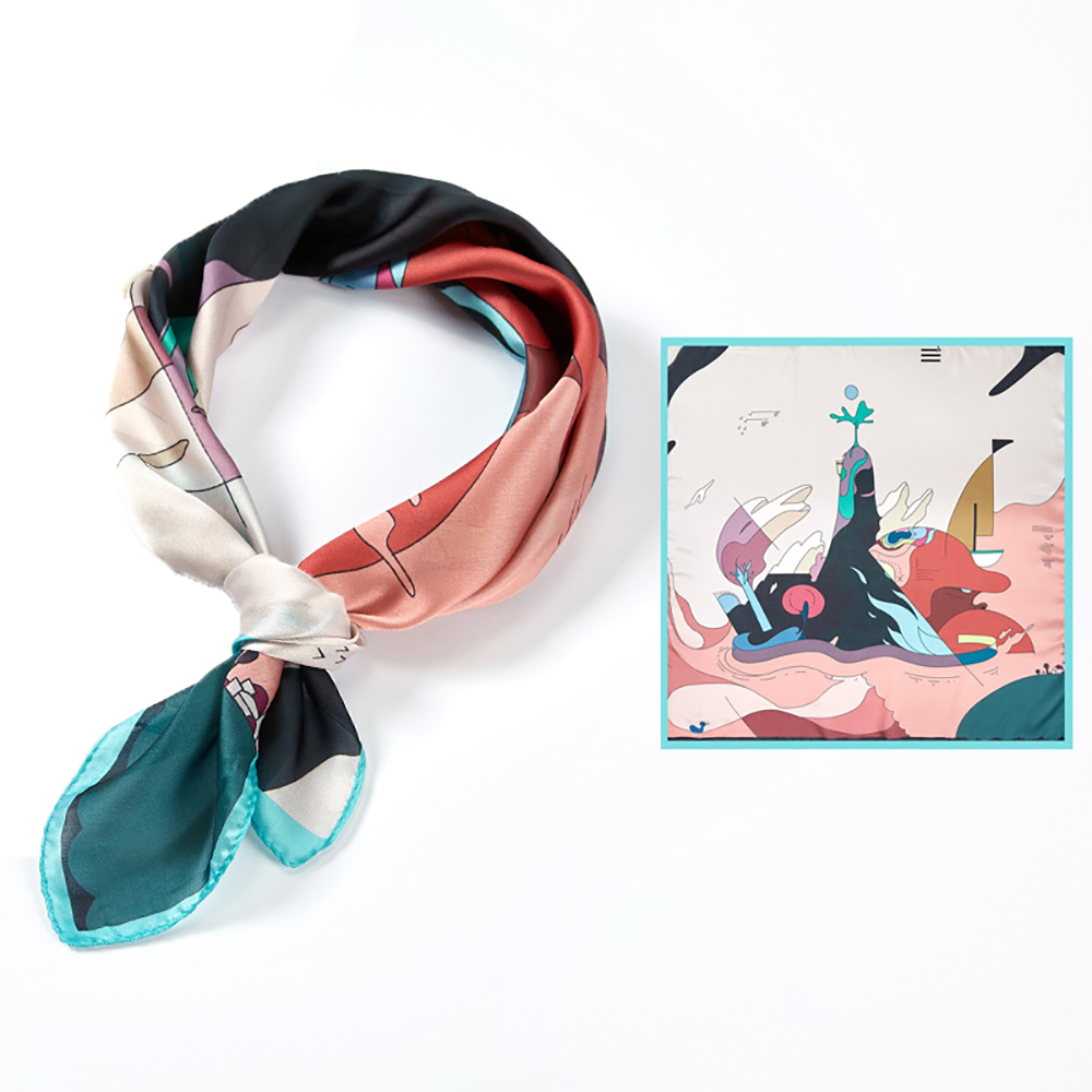 53x53cm Women Satin Silk Scarf Kerchief 5