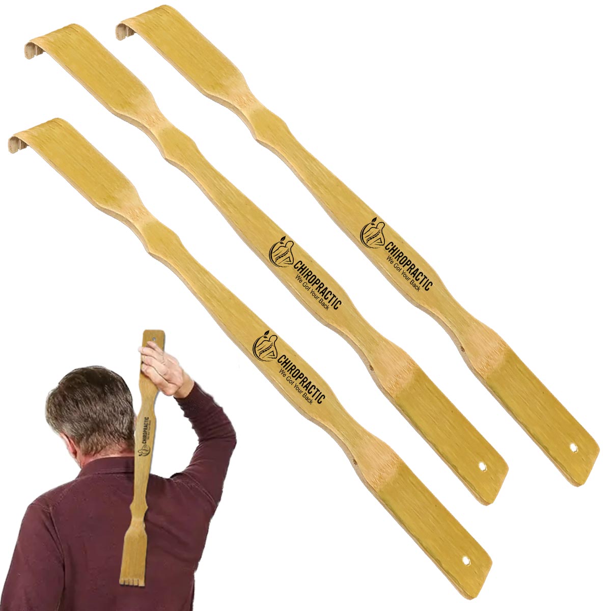 19" Bamboo Wooden Back Scratcher - Medical Health Promotions 2
