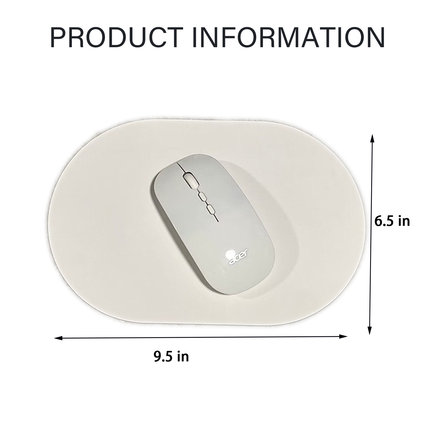 Oval PU Leather Solid Color Mouse Pad 2