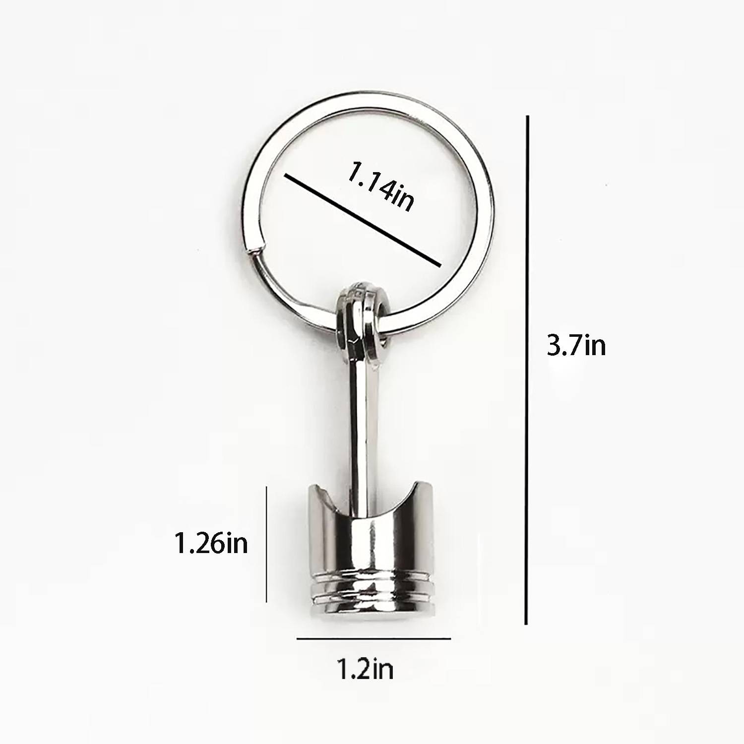 Turbo Engine Piston Design Metal Keychain 5