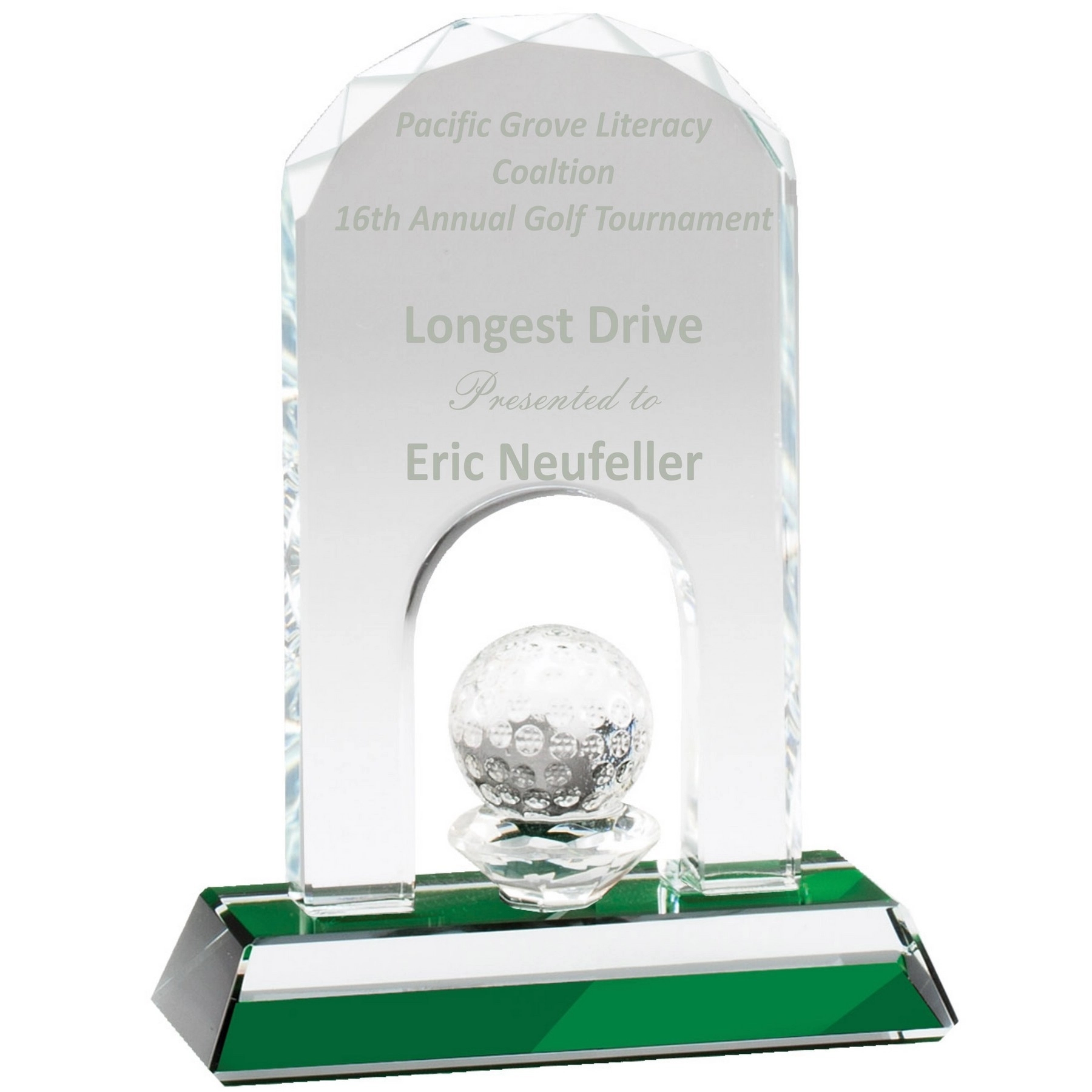 5 1/4" Crystal Golf Award 2