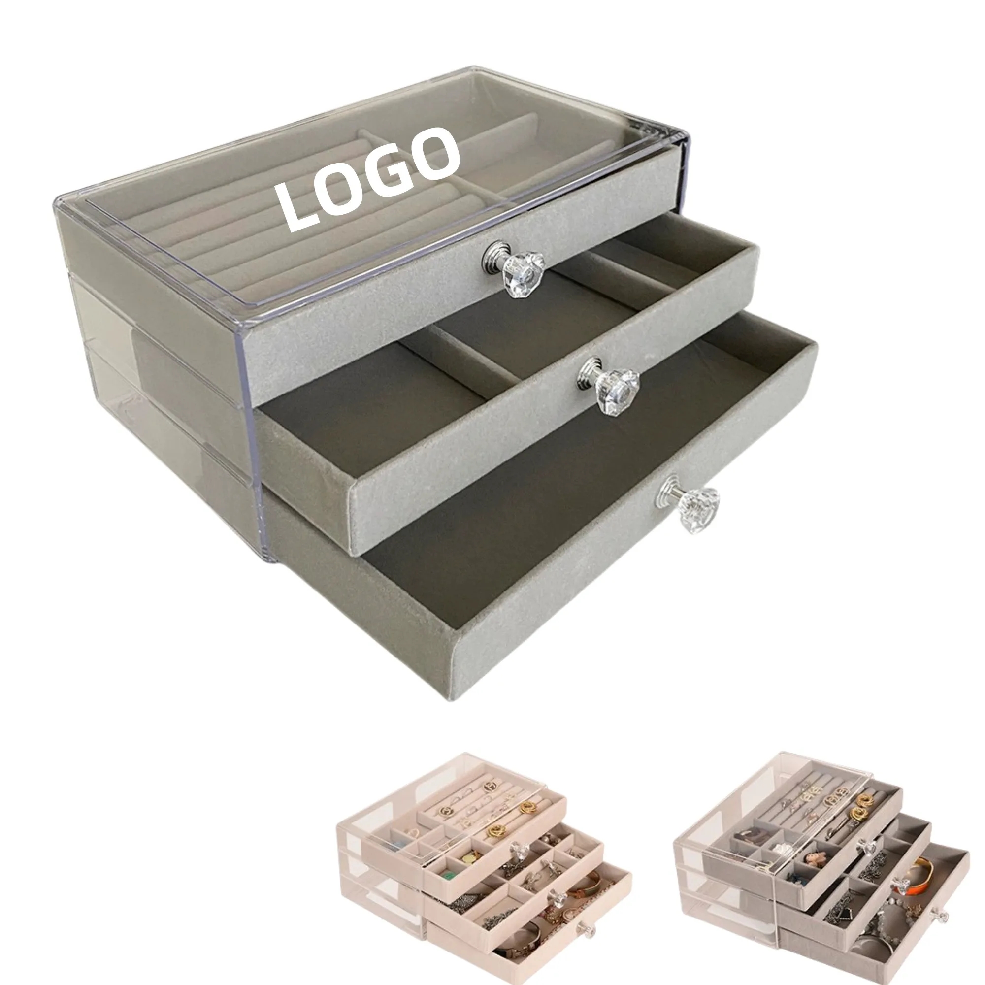 Multipurpose Drawer Jewelry Display Storage Box 3 Layer
