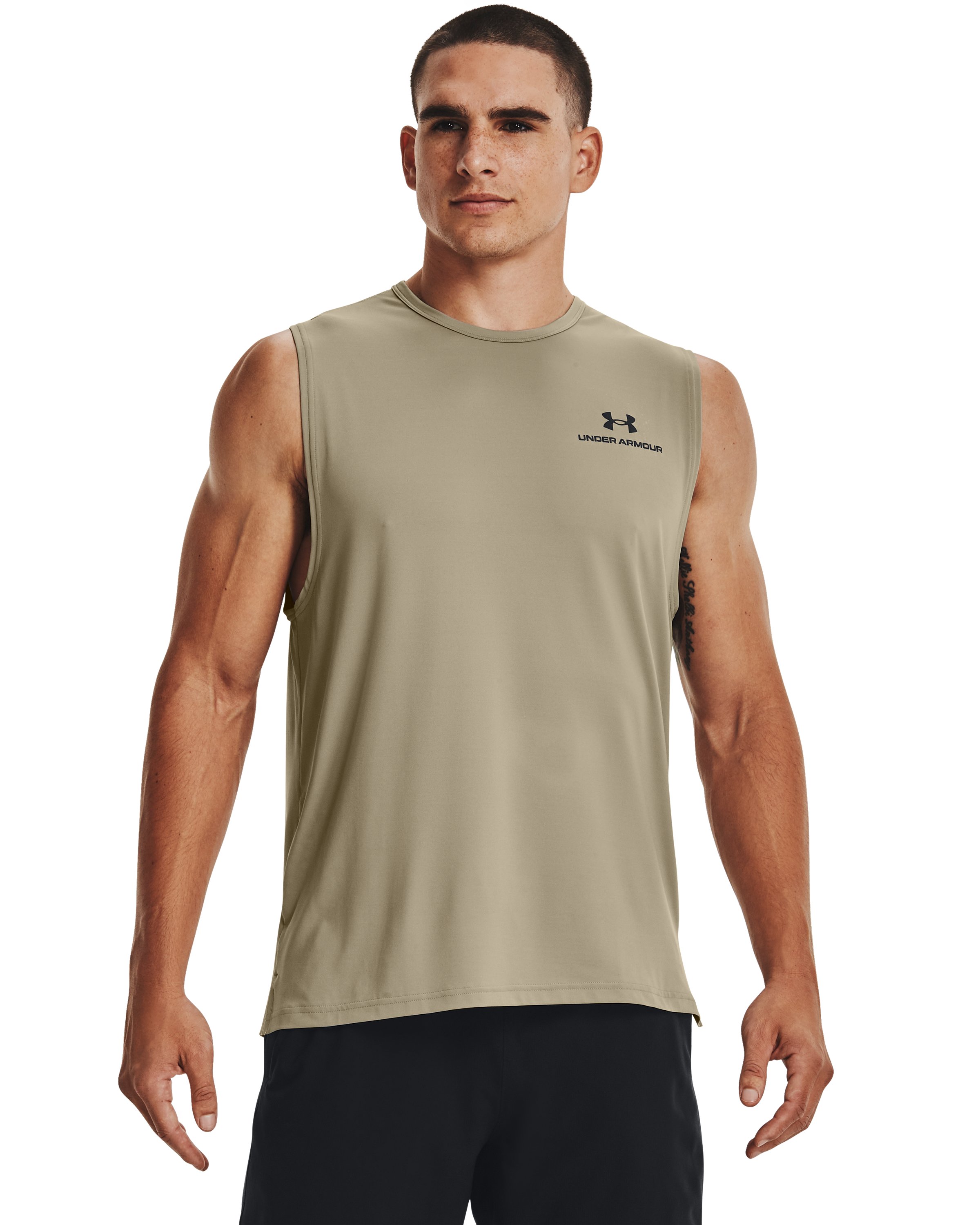 UA RUSH Energy Men's Sleeveless, custom athletic wear with logo imprint 7