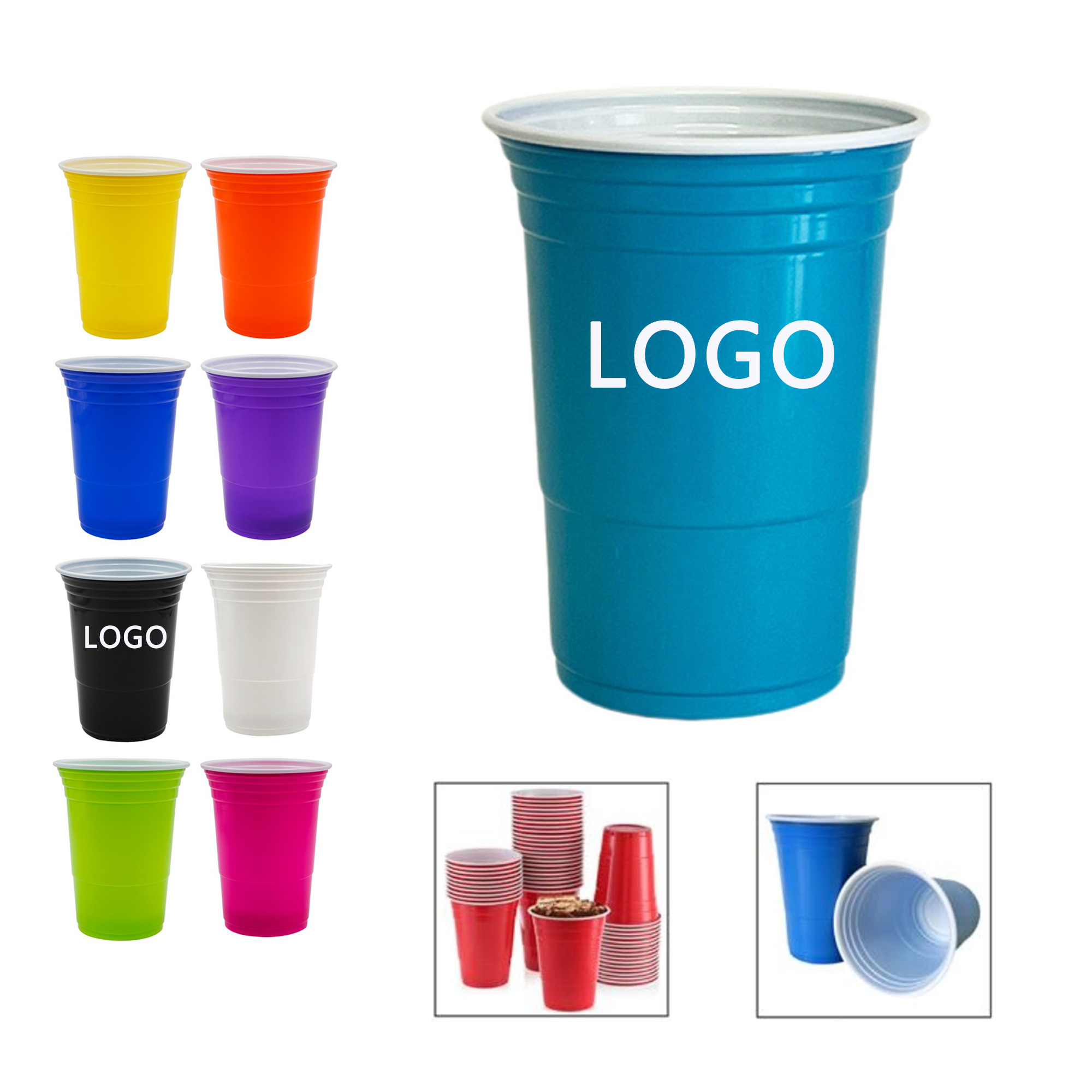 16 Oz Plastic Beer Pong Solo Cups Disposable Party Game 5
