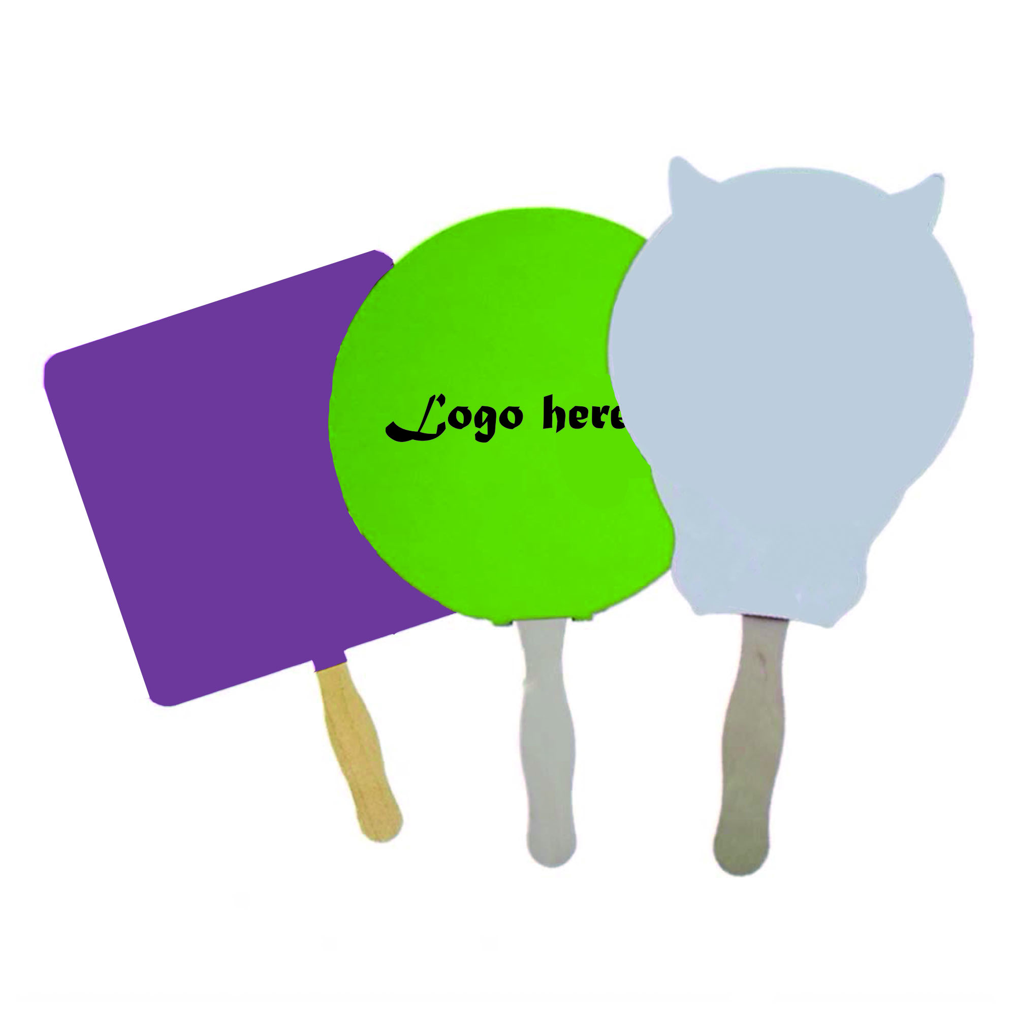 Full Color Practical Paper Fan With Wooden Handle 4