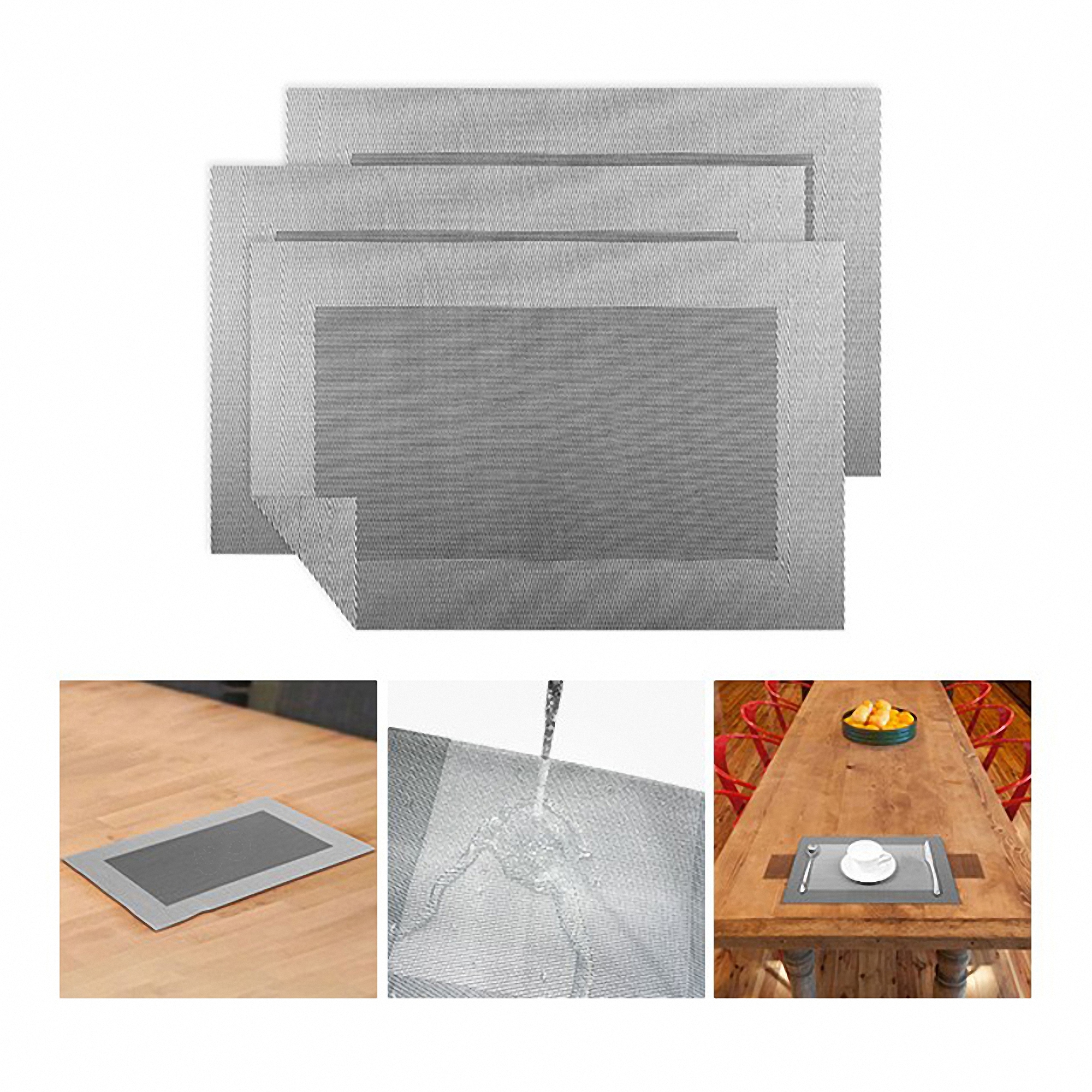 Waterproof PVC Polyester Dining Table Placemats 3