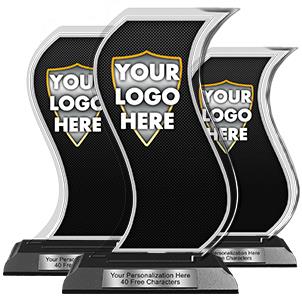 Acrylic Trophy: 6" Curve Shape, (Event type/design 1