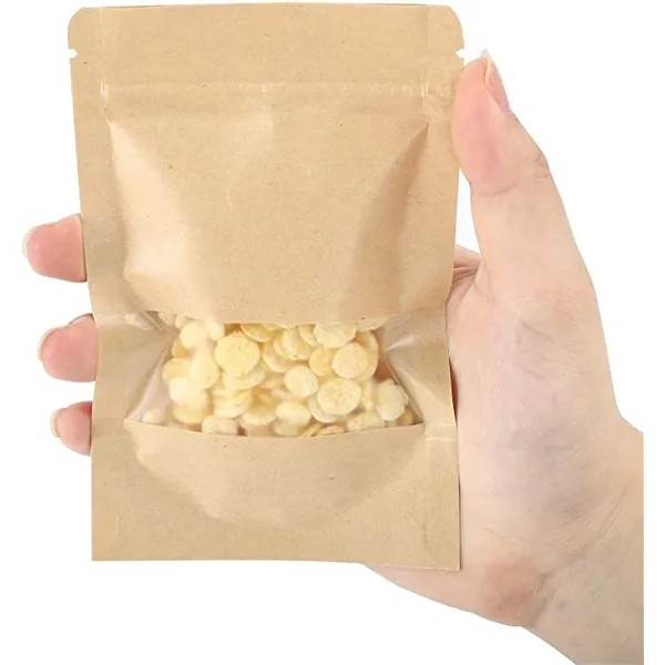 3.5" x 5.5" Kraft Paper Stand Up Zip Lock Food Storage Bags 5