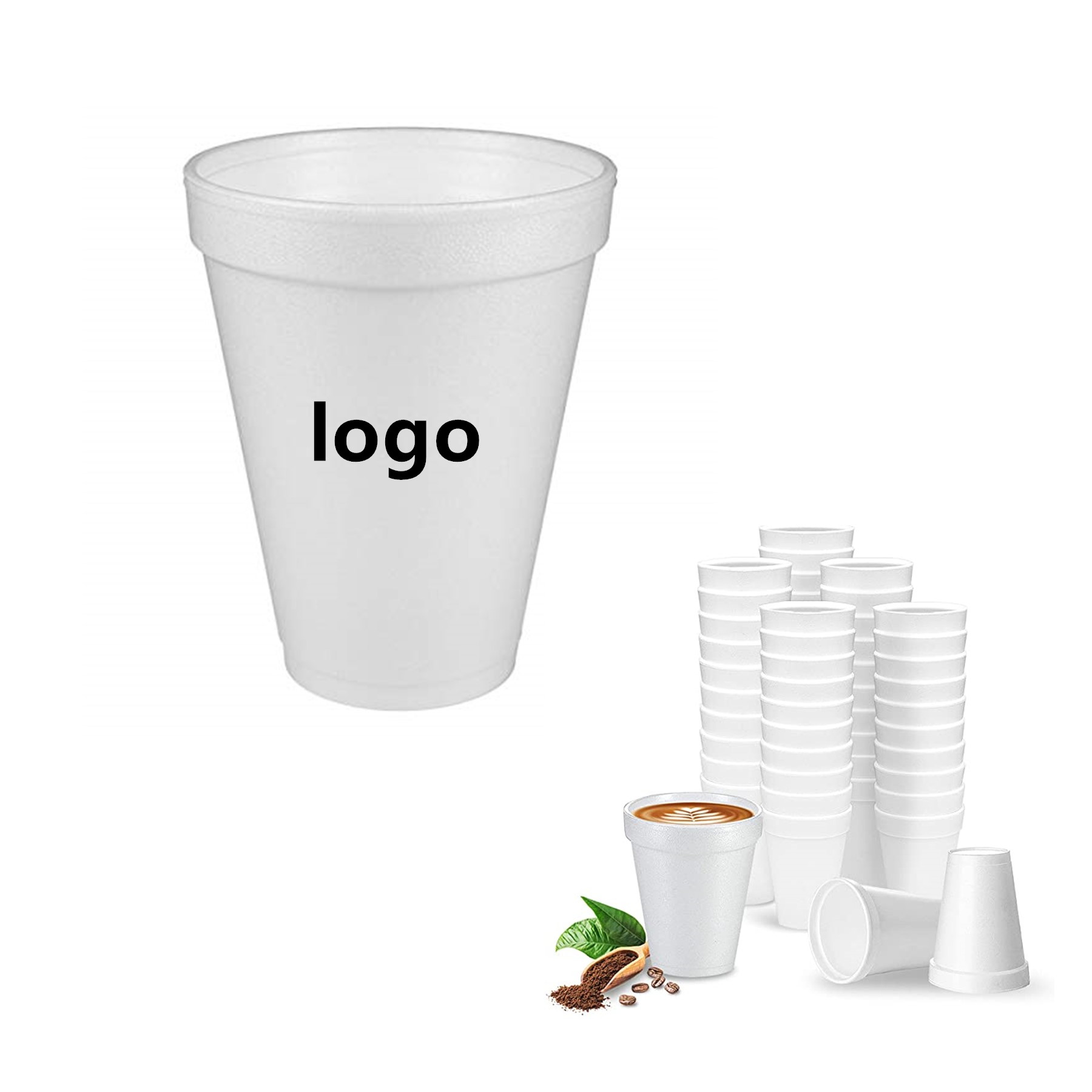 12OZ White Foam Cup Insulates Hot & Cold Beverages 2