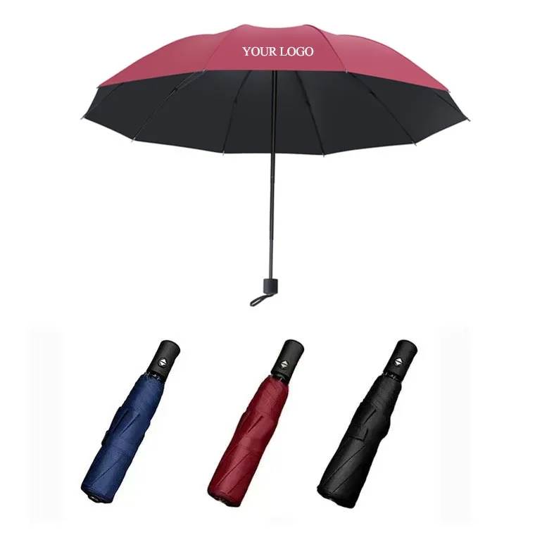 10 Bone Auto Open Folding Umbrella