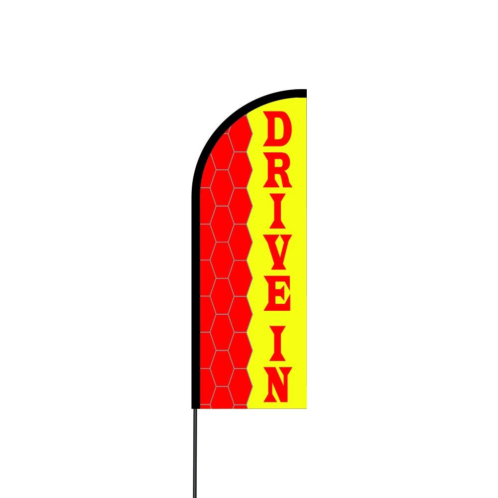 Drive In Flag Kit 17' Feet Feather Flag Sign Outdoor Banner 2