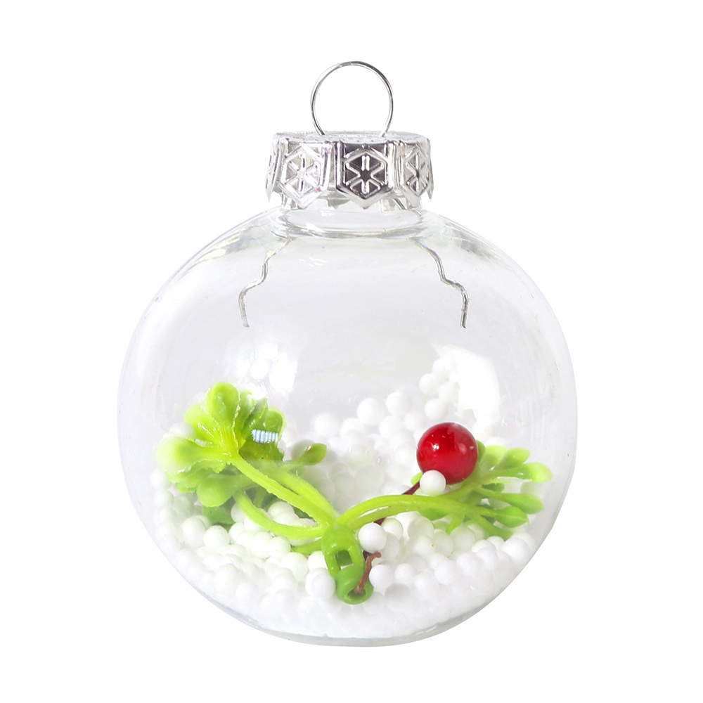 Christmas Tree 6pcs 6cm Transparent Decorative Ball Pendant 7