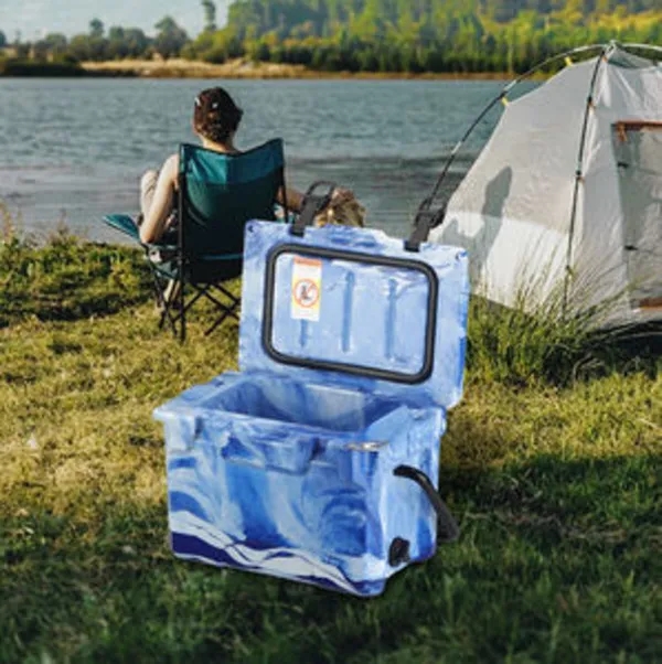 18QT Modern Outdoor Camouflage Green White Beer Box 1