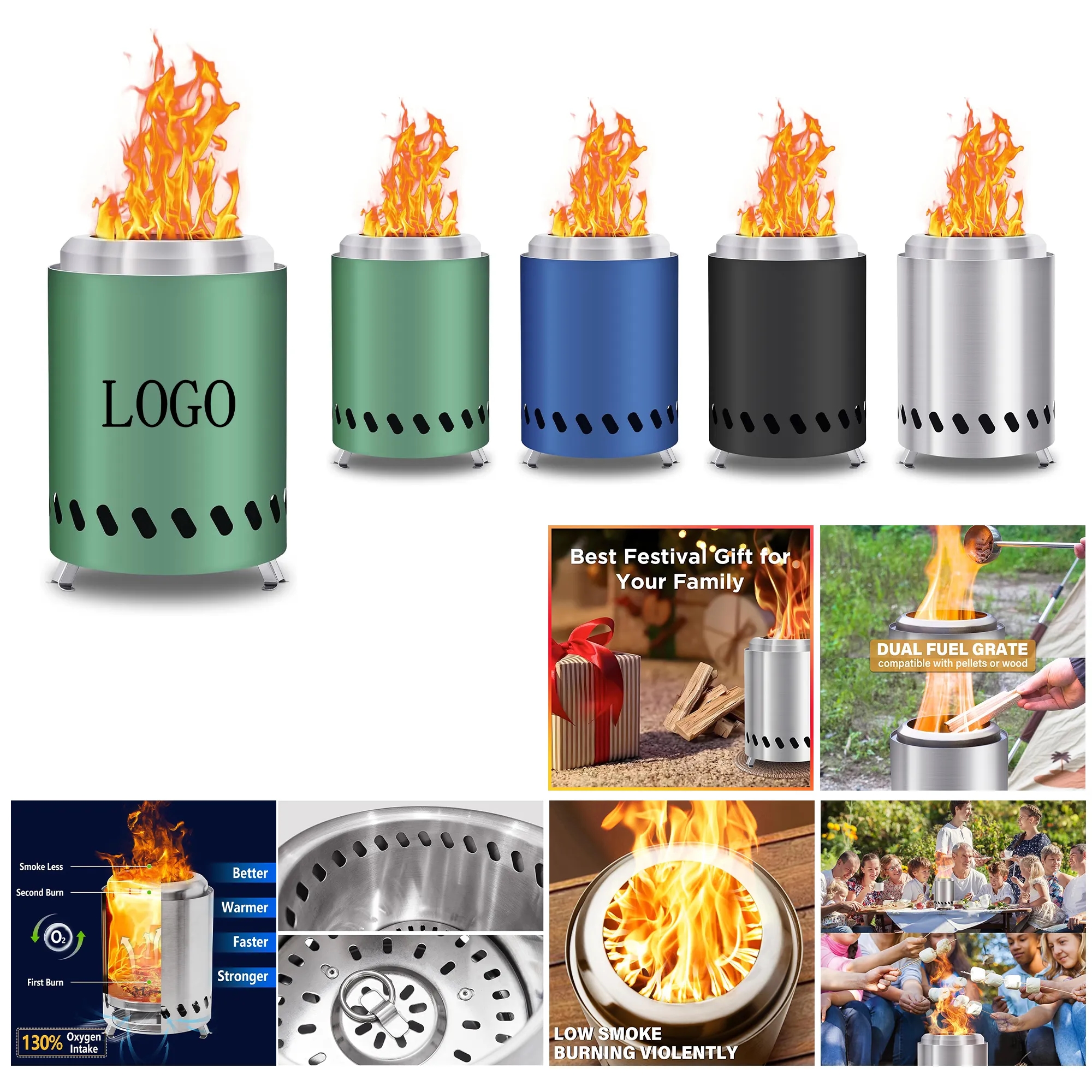Custom Color Smokeless Tabletop Fire Pit Promotional Gift 3