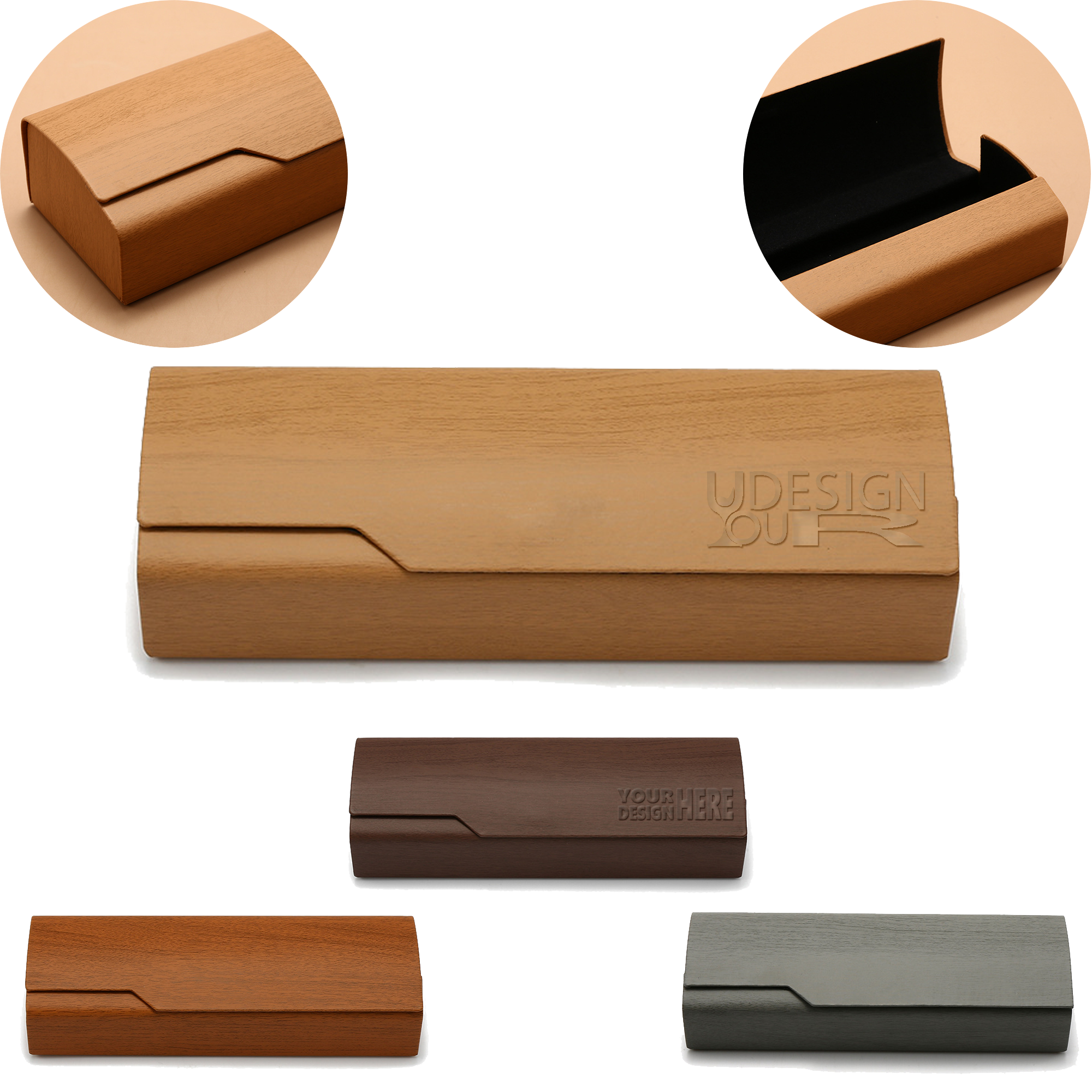 MOQ 10pcs Wooden Grain Glasses Case 2