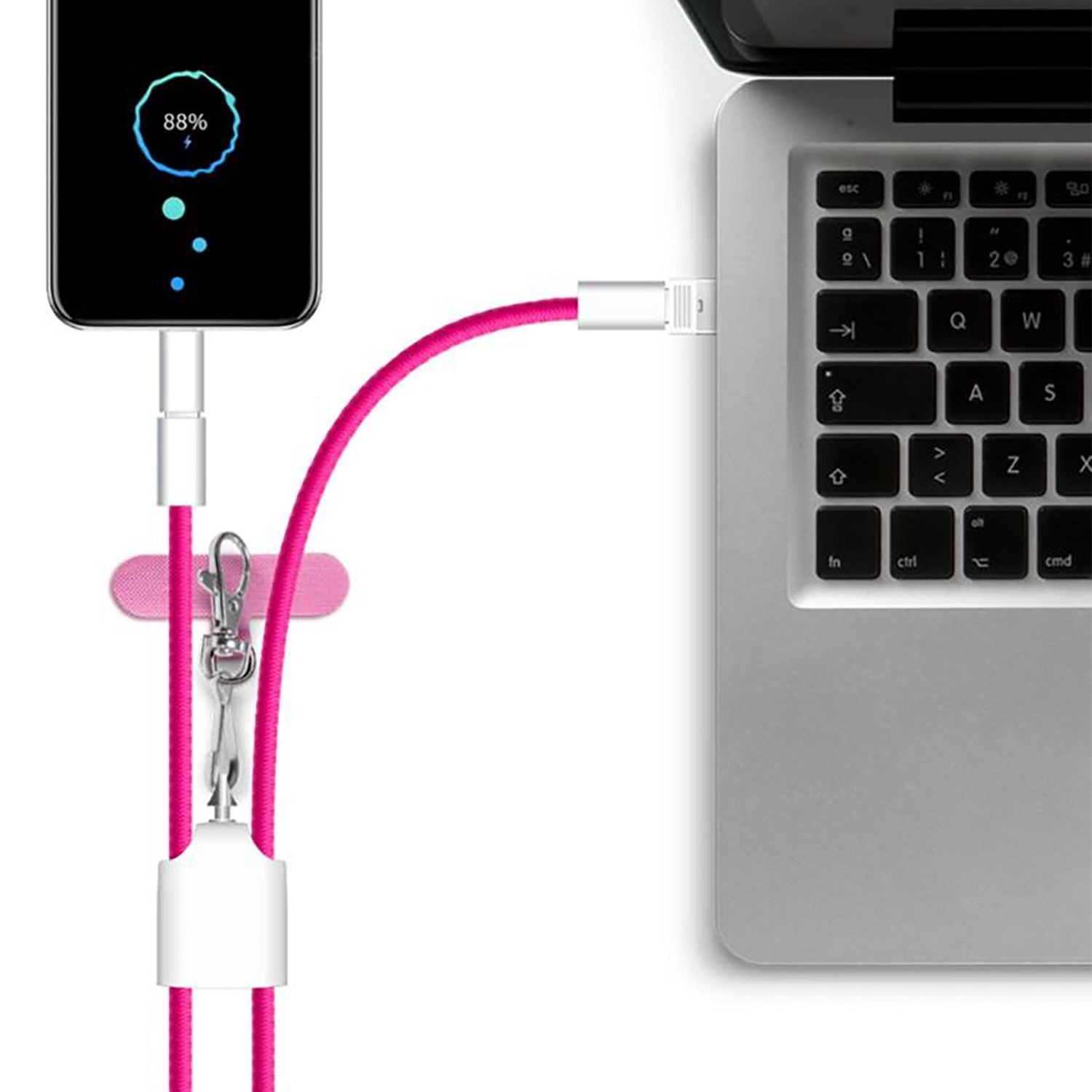 4-IN-1 Charging Cable Crossbody Lanyard Cell Phone Holder 3