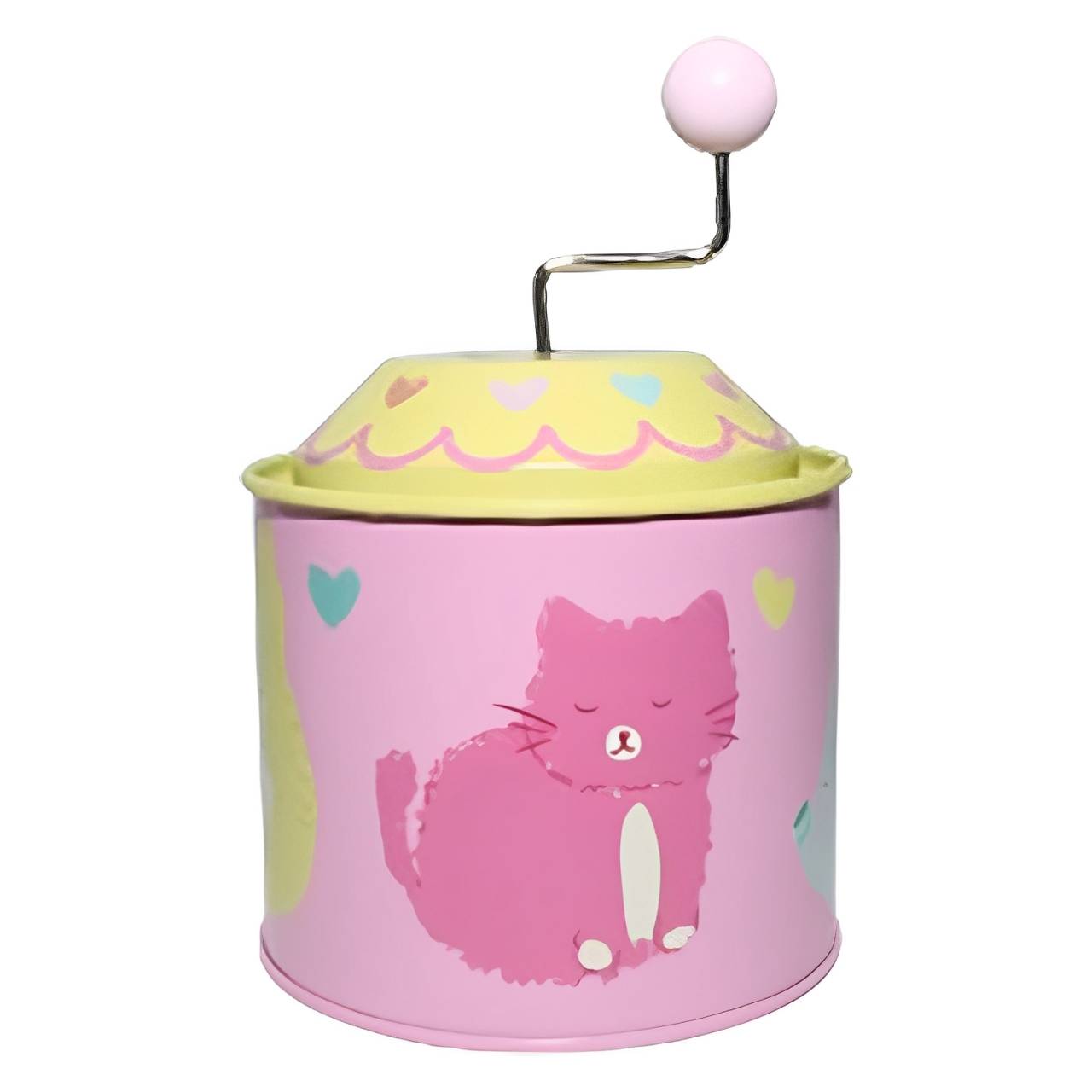 Round Hand Cranked Metal Music Box 6