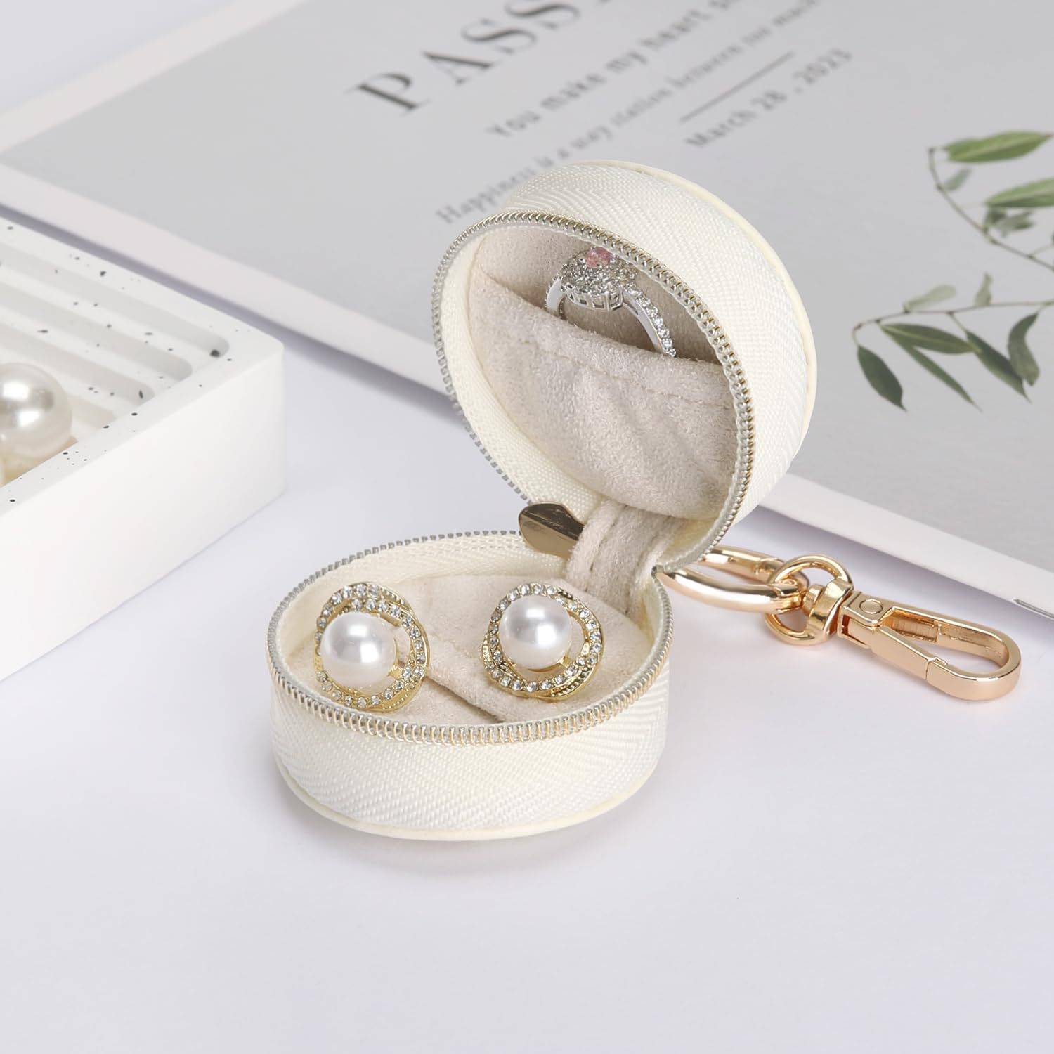 Mini Portable Travel Jewelry Storage Box w/ Keychain 9