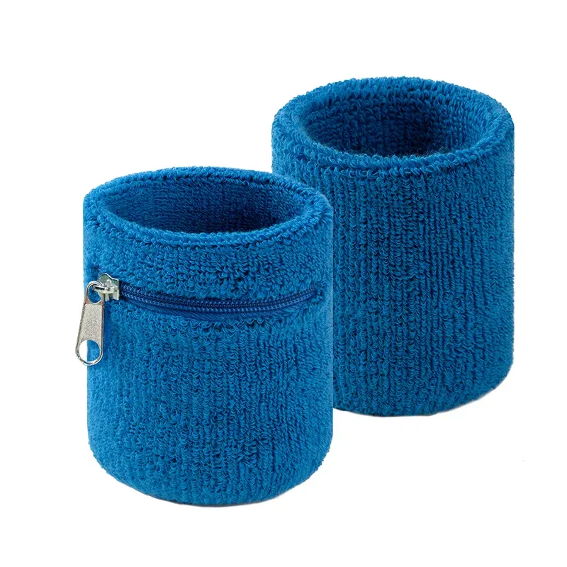 Cotton Zipper-Pocket Sports Wristband 9