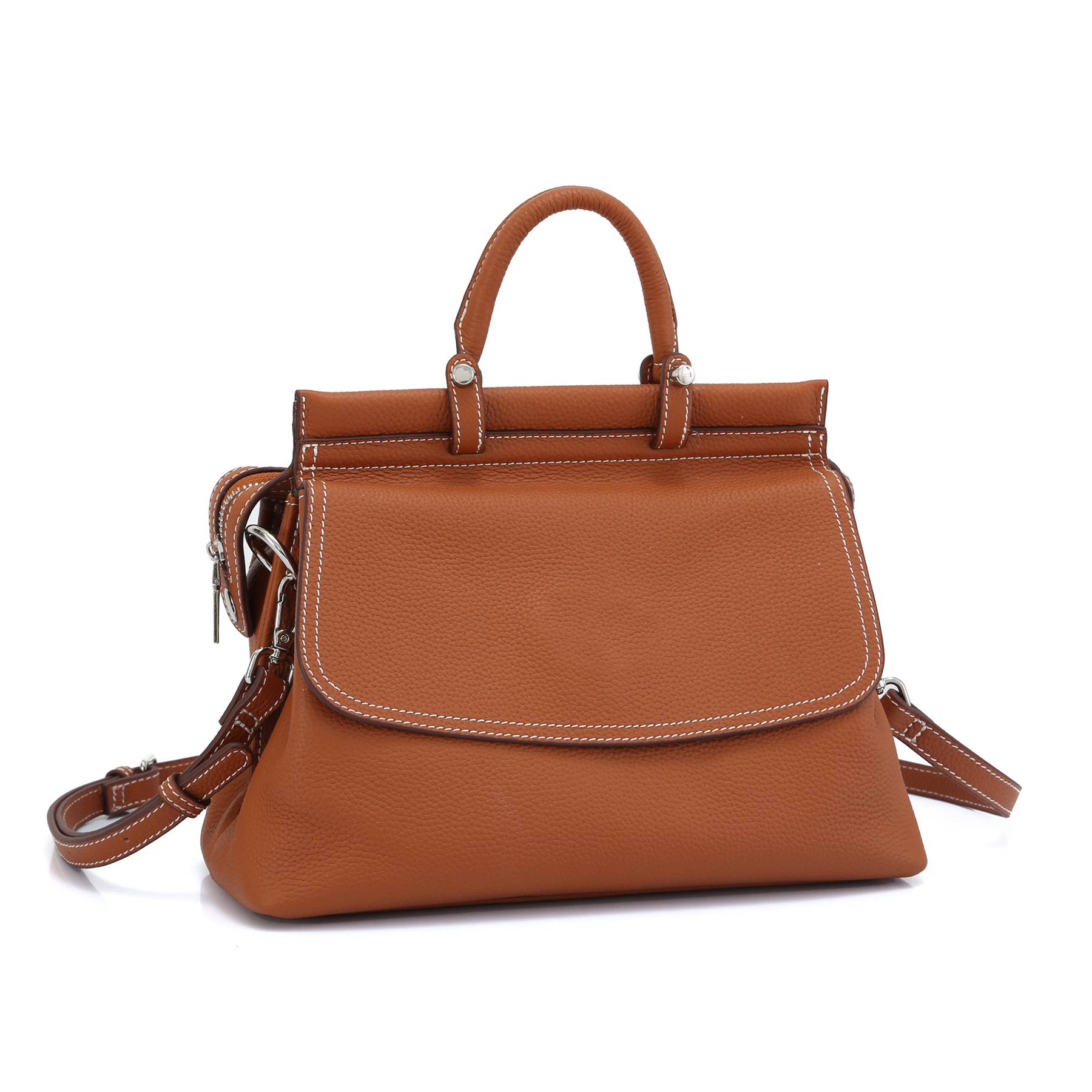 Genuine Leather Fashionable Large Crossbody Tote Bag 3
