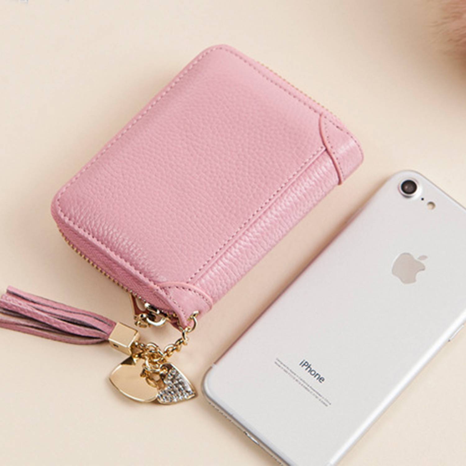 PU Leather Women's Tassels Bank Card Case Bag 5