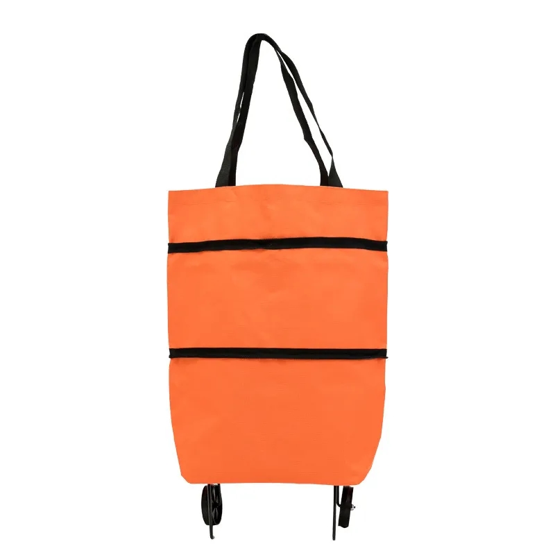 Folding Shopping Bag Collapsible Trolley with Wheels 3