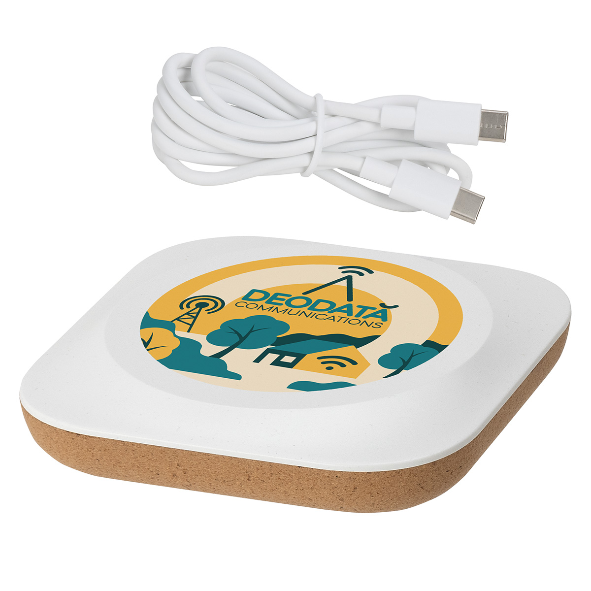 Trident 15W Wireless Charger Made With FSC® Cork & Recycled Plastic 6