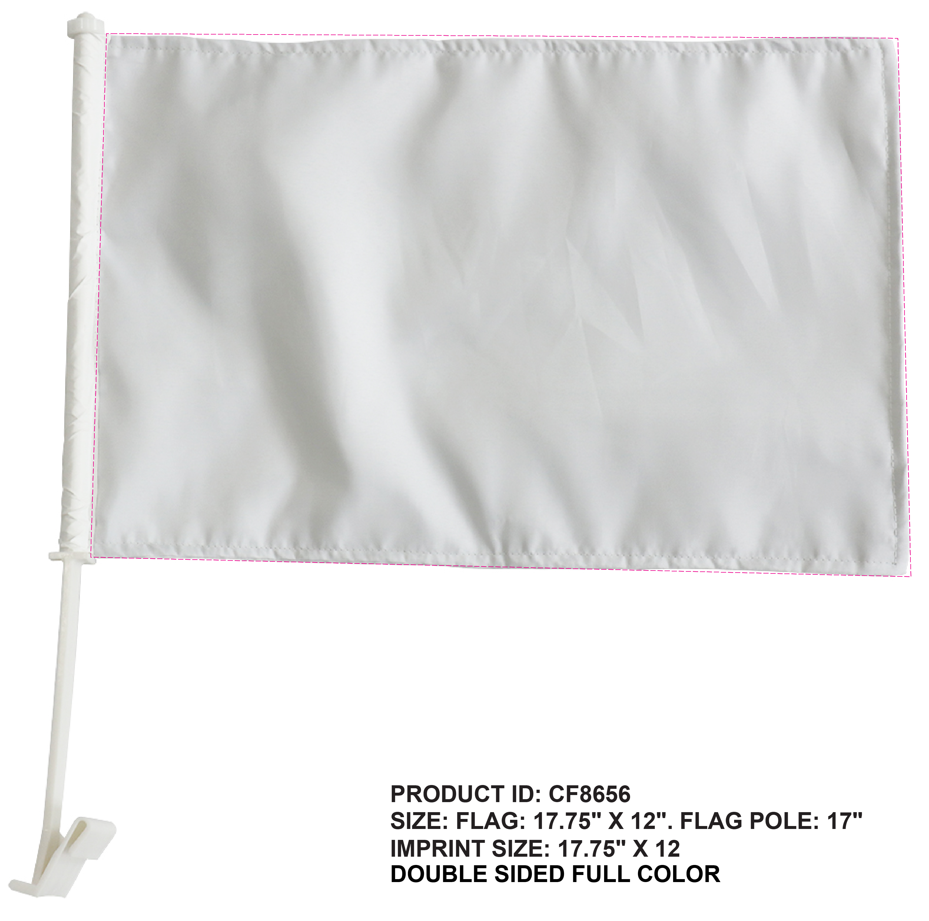 Window Car Flag Double Sided w/ 20.5" Pole - 17.75" x 12" 5
