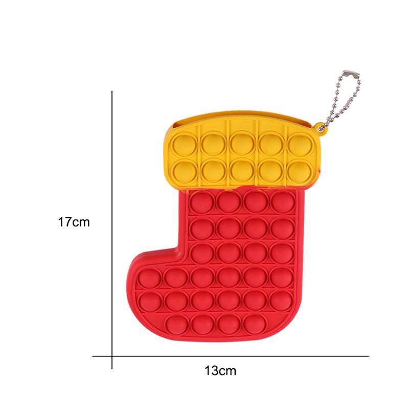 Christmas Sock Old Man Rodent Control Pioneer Versatile Silicone Coin Purse/ Key Chain 2