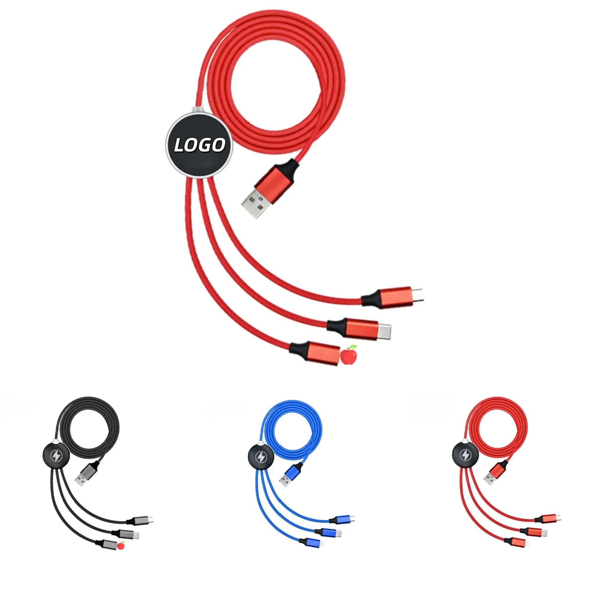 3-in-1 gift formulate LED luminous LOGO data cable